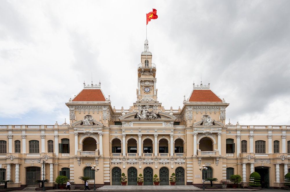 Ho Chi Minh City Hall showcases classic French colonial architecture and remains one of the city’s most iconic landmarks 