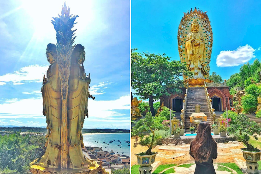 Visitors have the chance to admire Vietnam’s largest twin Buddha statues at Ngoc Hoa Monastic